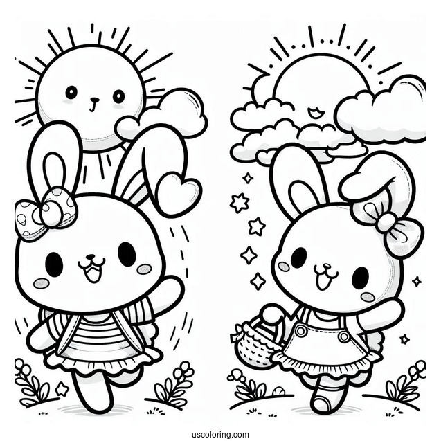Sunny Bunnies Coloring Page Of Cute Turbo Waving