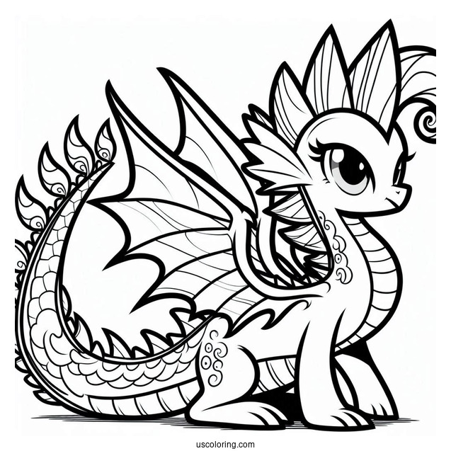 Spike the Dragon to Color for Kids