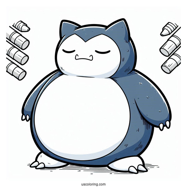 Snorlax Coloring Page Unfazed Fat Pokemon Card