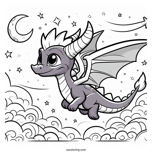 Sypro Coloring Page Flying In The Sky