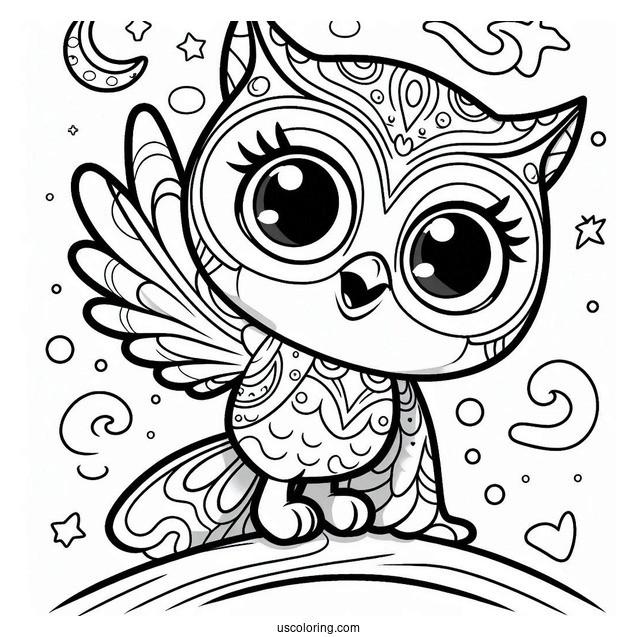 PJ Masks Coloring Page Of Owlette With Arm Up