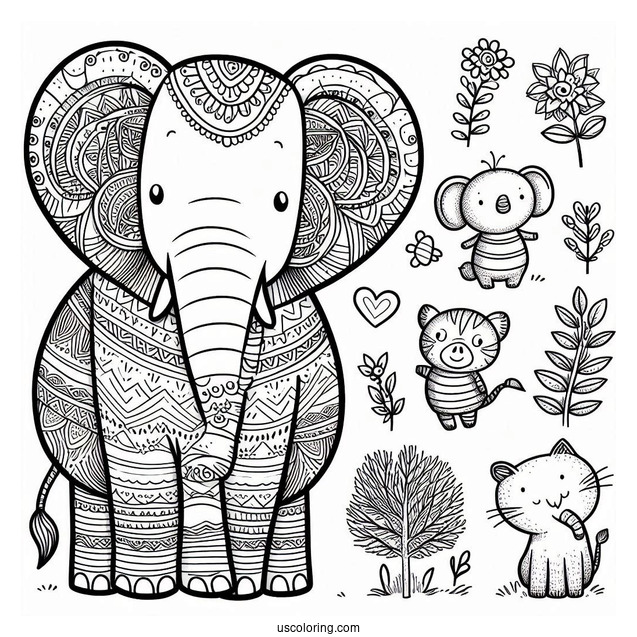Elephant And Piggie Book Characters Coloring For Kids