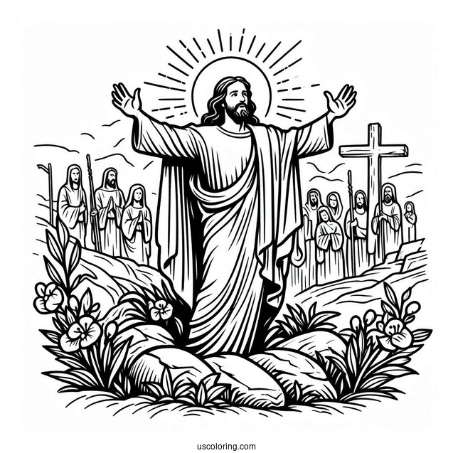 Jesus Resurrection Coloring For Kids