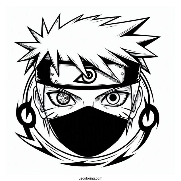 Kakashi Coloring Page Of Mangekyo Sharingan