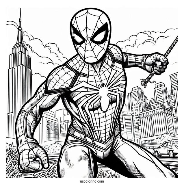 Easy Spider-Man Coloring For Kids