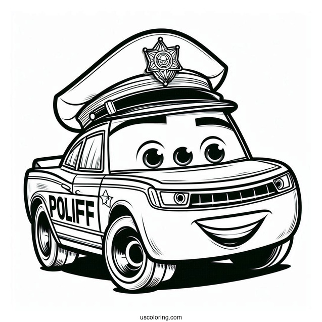 Sheriff Character From Cars Movie To Color