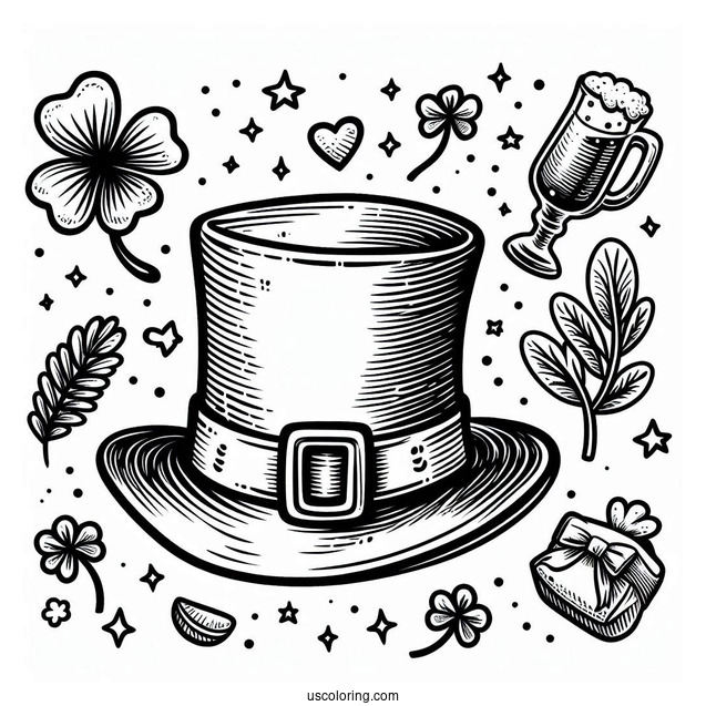 Lucky St Patrick_s Day Hat To Color
