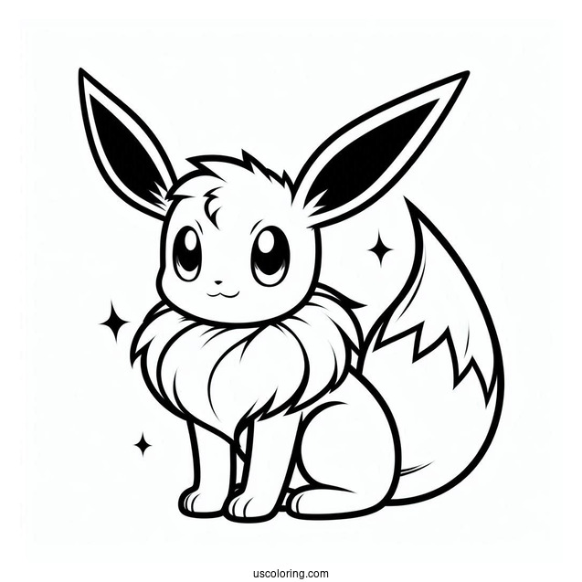Espeon Eevee Coloring In For Kids