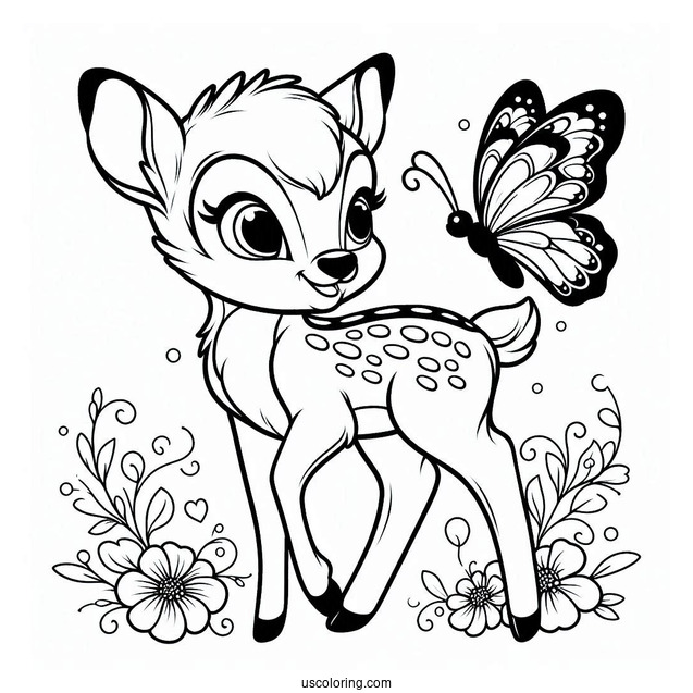 Bambi With Butterfly On His Tail