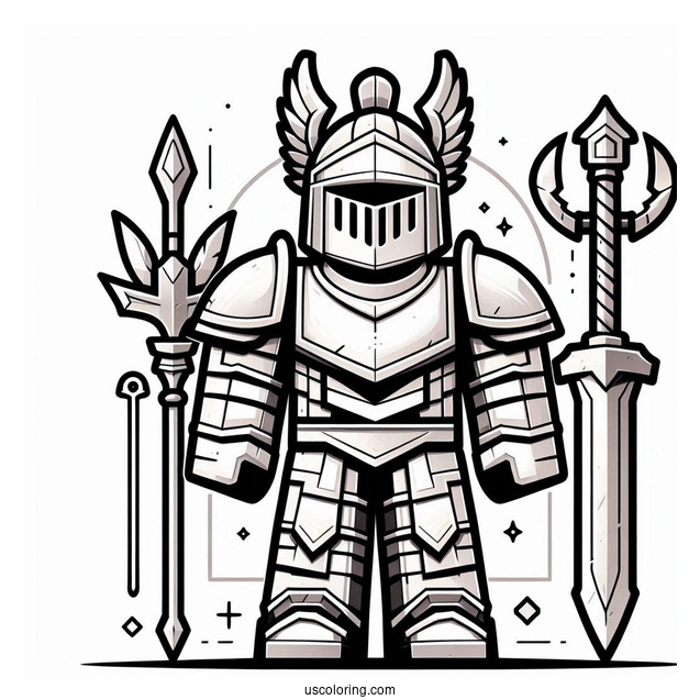 Roblox Knight Skin Coloring Page