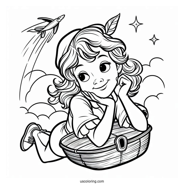 Easy Wendy Darling Coloring Sheet