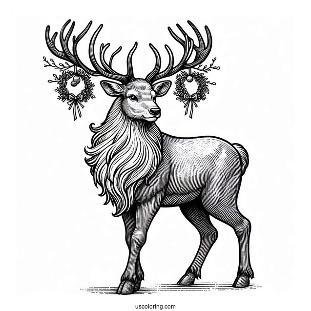 Realistic Looking Reindeer To Color