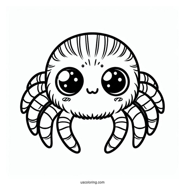 Cute Jumping Spider Coloring Page For Kids
