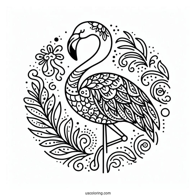 Easy Flamingo Mandala