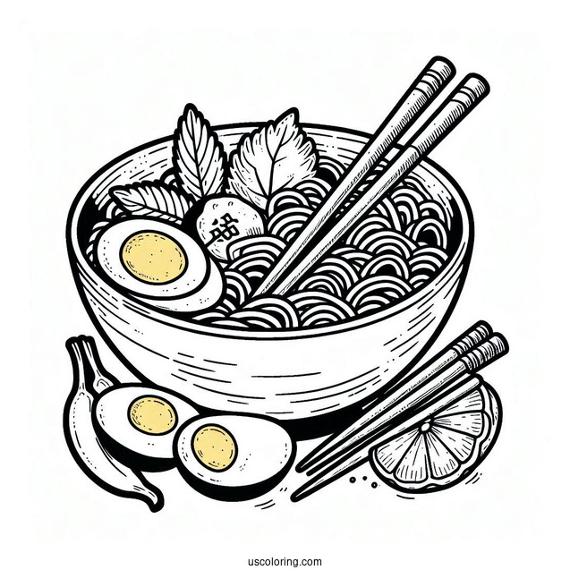 Ramen Coloring Page
