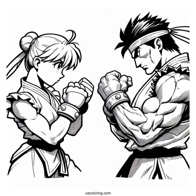 Street Fighter Coloring Page Of Easy Street Fighter Ryu Kids