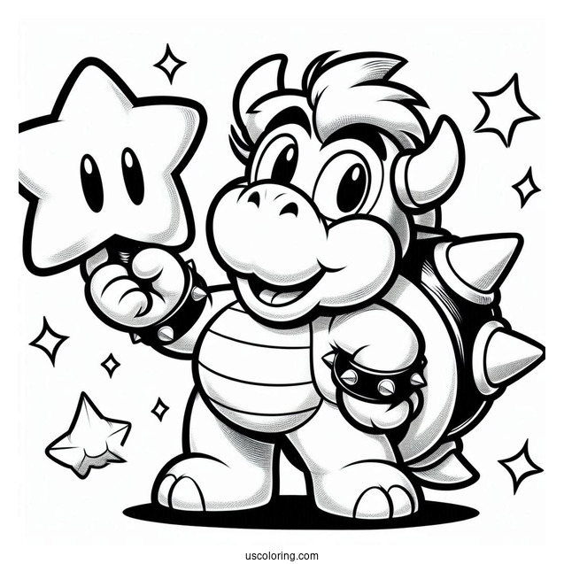 Bowser Holding Super Star