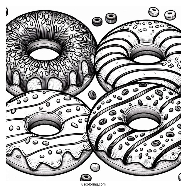 Three Donuts With Glazed, Chocolate and Sprinkles