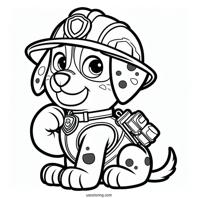 Paw Patrol Rubble Dog Coloring Sheet