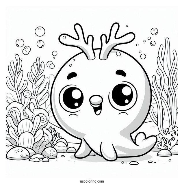 Octonauts Coloring Page Of Tunip The Vegimal In Coral Reef