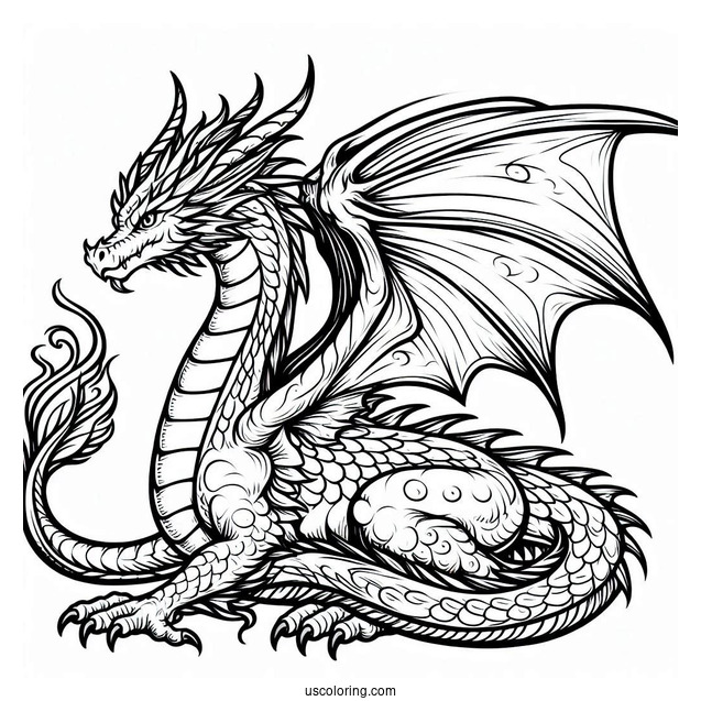 Mythical Dragon Coloring Sheet