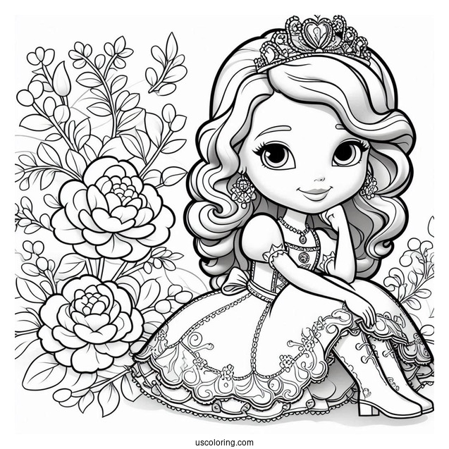 Sofia The First Coloring Page Of Having Fun With Gwen