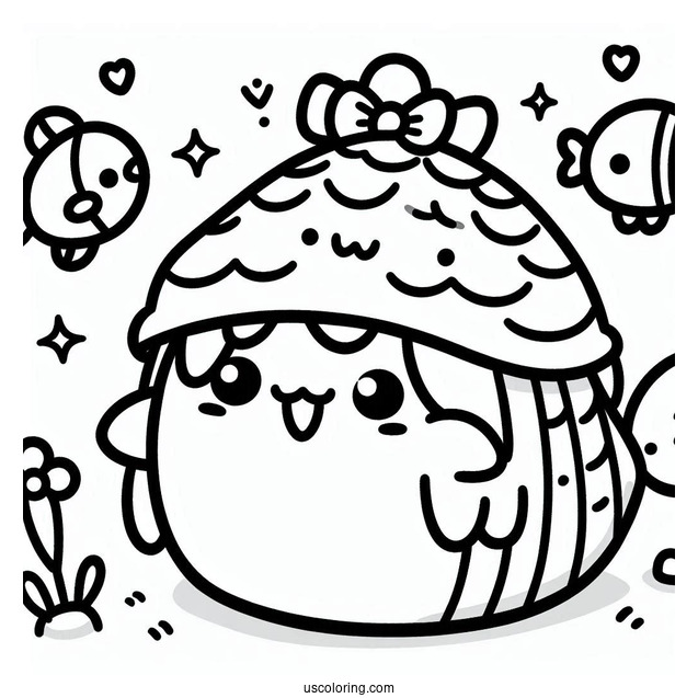Sumikko Gurashi Coloring Page In Fish Costumes