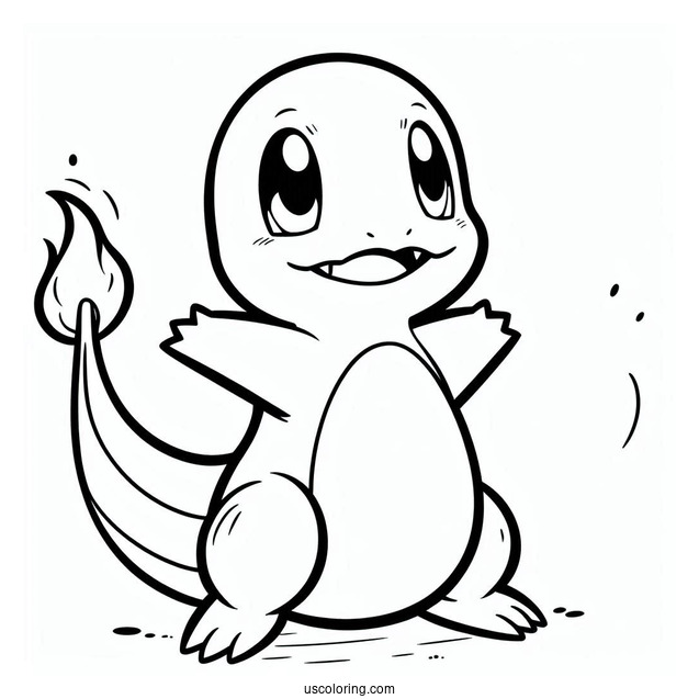 Playful Looking Charmander To Color