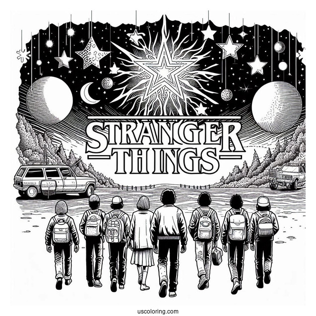 Stranger Things Movie Poster Coloring Poster