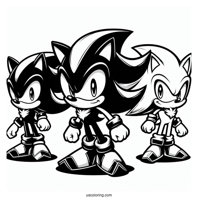 Shadow Coloring Page The Hedgehog, Sonic, And Silver Logos