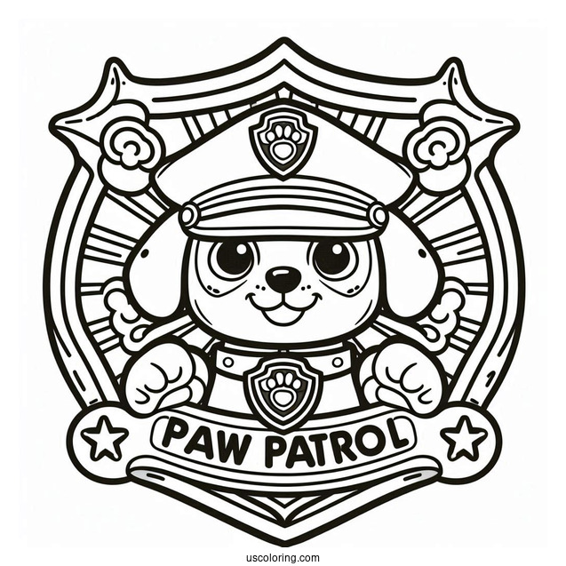 Paw Patrol Badges Coloring Page For Kids