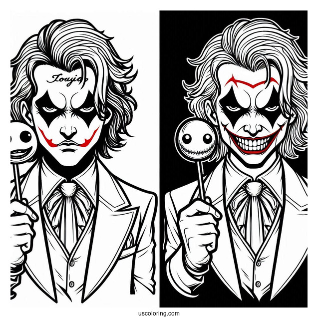 DC Comics Joker Coloring Page With Harley Quinn