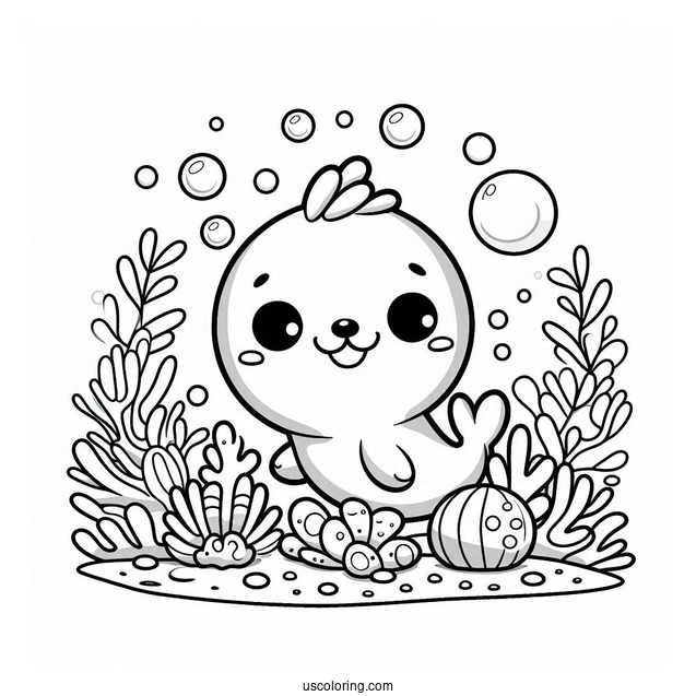 Octonauts Coloring Page Of Tunip The Vegimal In Coral Reef