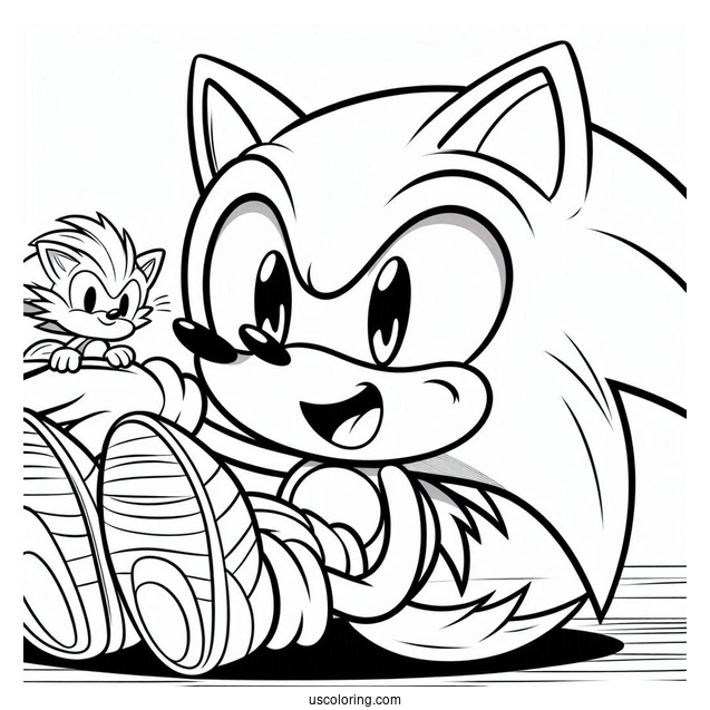 Smiling Sonic Coloring Sheet