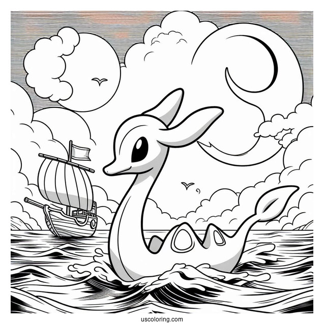 Milotic Traveling By Sea To Color