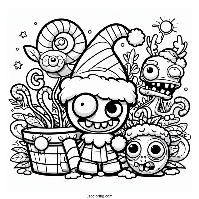 Plants Vs Zombies Christmas Coloring Page