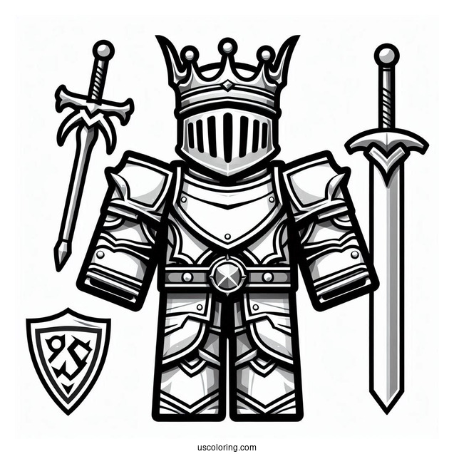Roblox Knight Skin Coloring Page