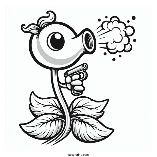 Peashooter Coloring Page For Kids