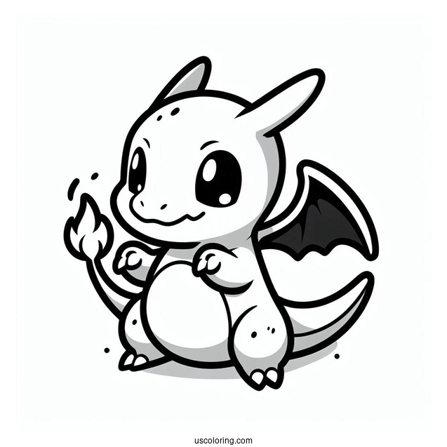 Cute Chibi Charizard Coloring In