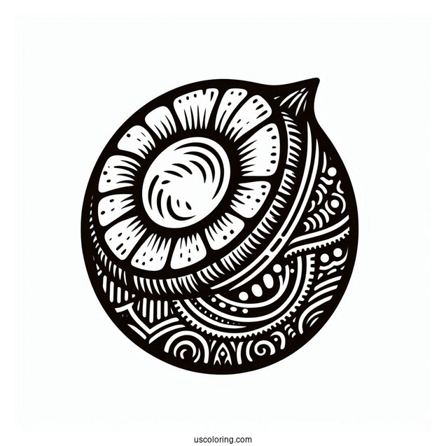 Halved Coconut Coloring Page For Kids