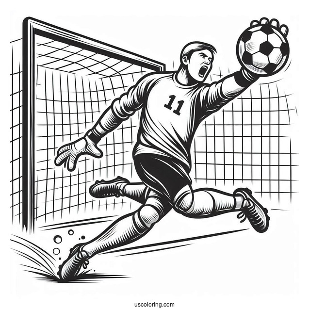 Soccer Goal Keeper Catching a Ball