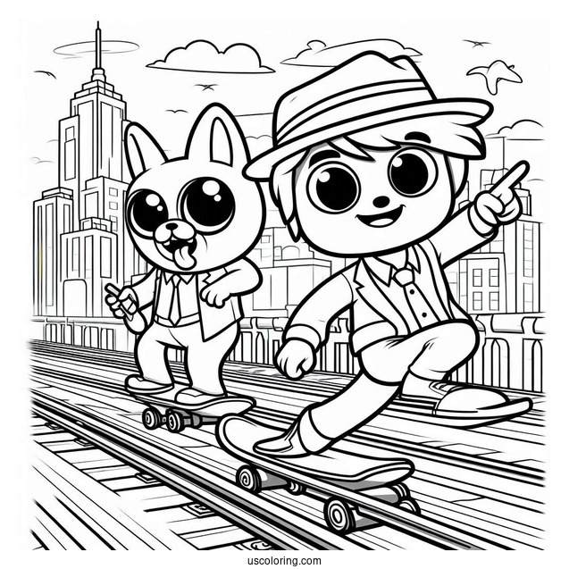 Subway Surfers Coloring Page Jake And Tricky