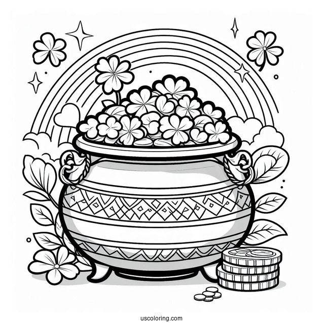 Large Pot Of Gold To Color