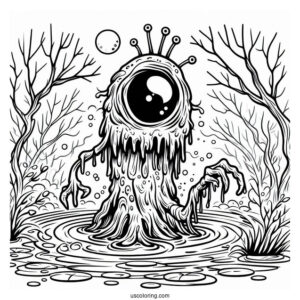 Swamp Monster From Scooby-Doo To Color