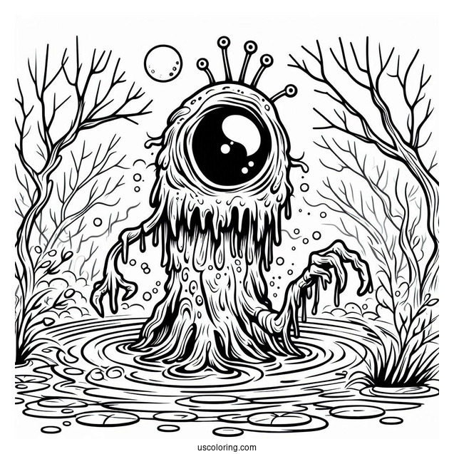 Swamp Monster From Scooby-Doo To Color