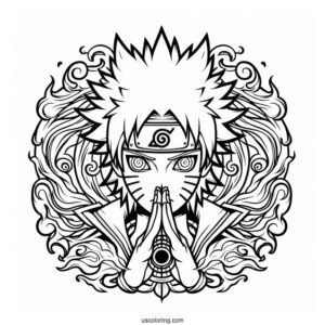 Kurama Chakra Mode Naruto Coloring Page
