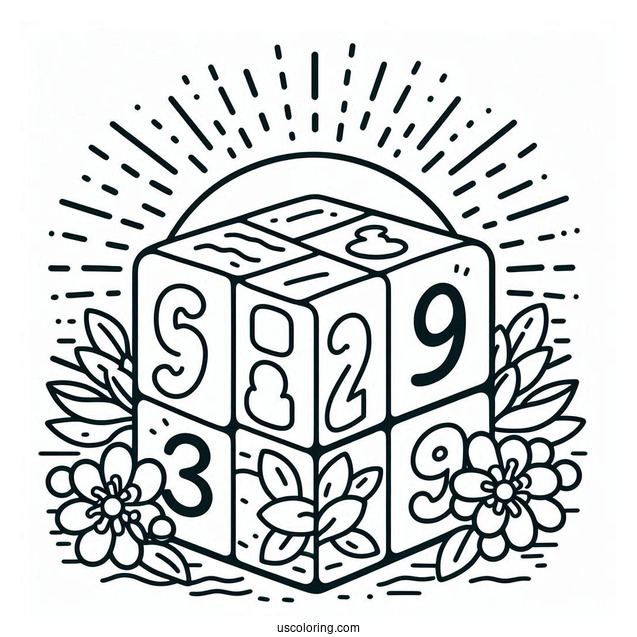 Numberblocks Coloring Page 9 Under The Sun