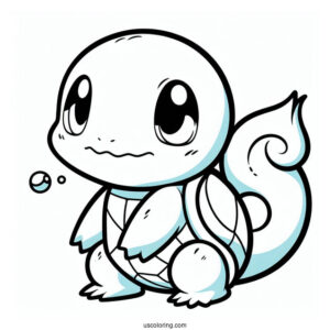 Easy Squirtle Coloring Page For Kids