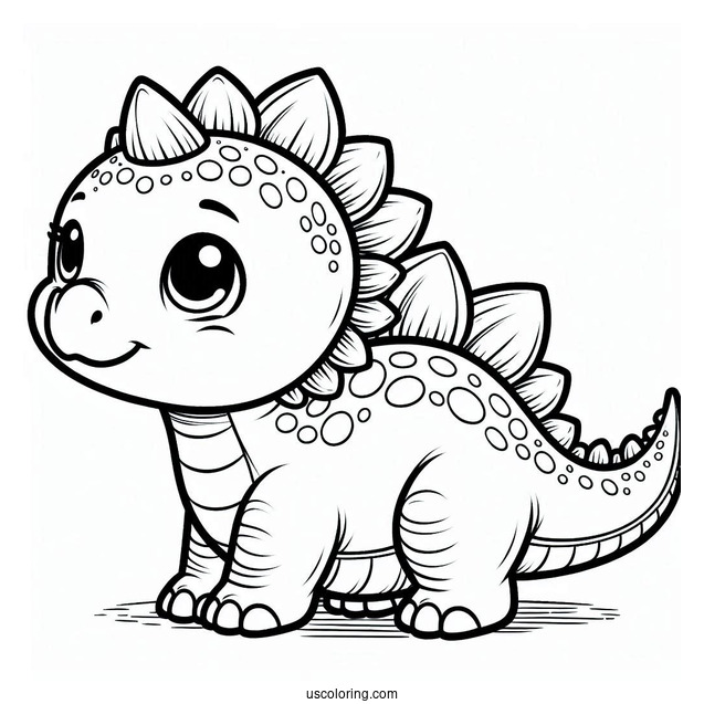 Baby Stegosaurus Coloring Page For Kids
