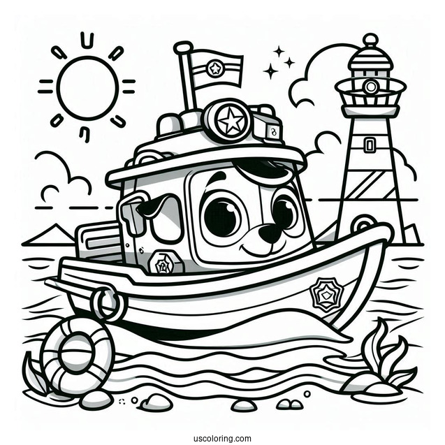 Sea Rescue Paw Patrol Coloring Sheet